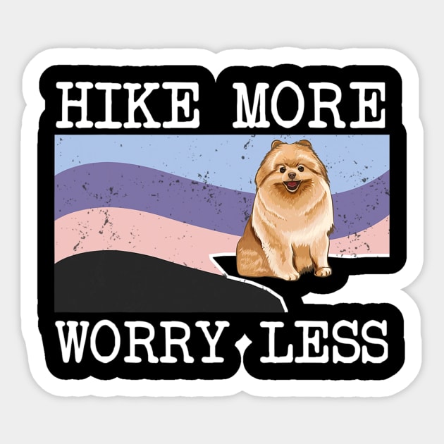 Pomeranian Hike More Worry Less Graphic Hiking Sticker by IainDodes